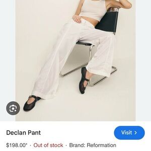 Reformation White Declan Pants